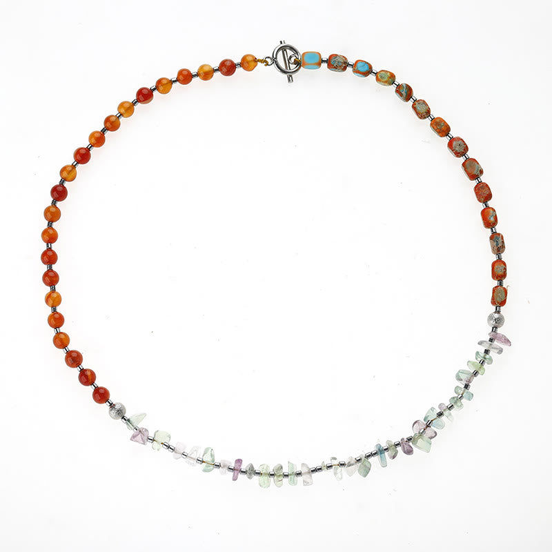Braccialetto triplo avvolgente Buddha Stones Fluorite Agata rossa Pietra dell'imperatore