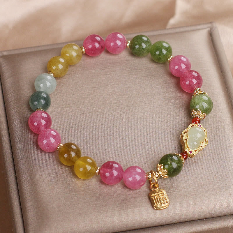 Braccialetto Buddha Stones Tormalina Fu Character Love