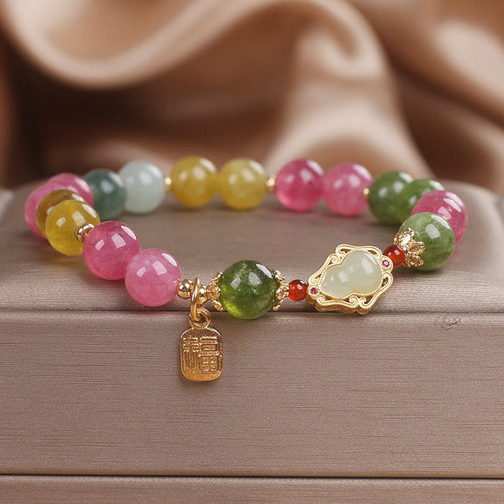 Braccialetto Buddha Stones Tormalina Fu Character Love