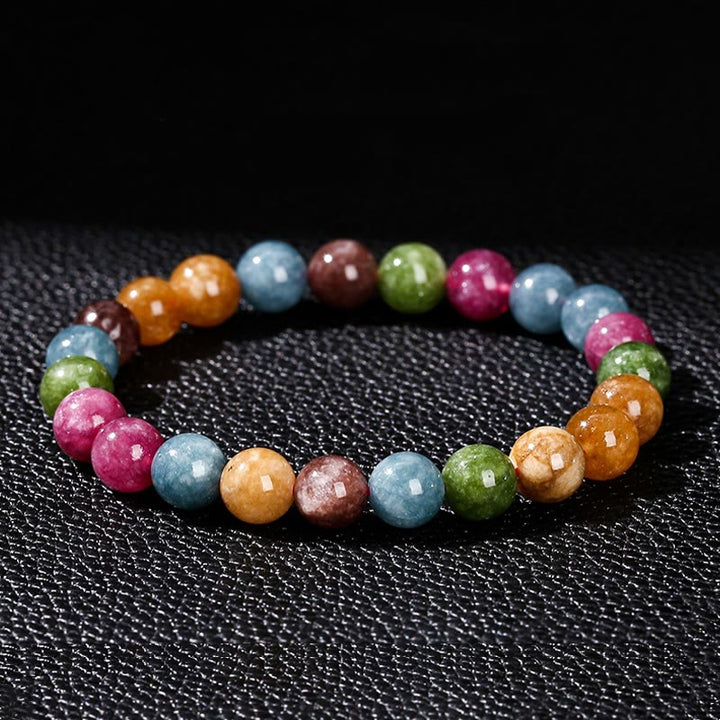 Braccialetto positivo con tormalina multicolore Buddha Stones
