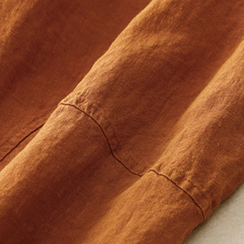 Pantaloni harem con coulisse e elastico in vita in lino con tasche, estate da donna , Buddha Stones - image 30