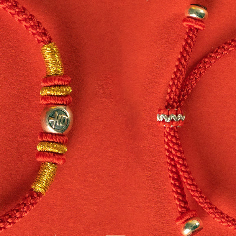 Braccialetto di protezione con caratteri cinesi in corda rossa Buddha Stones - image 10