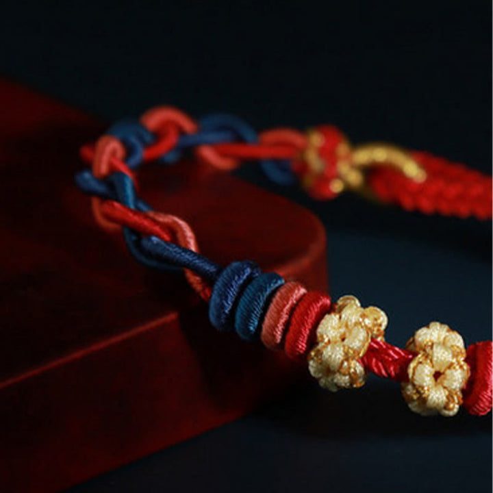 Braccialetto di collegamento Buddha Stones String Four Srand Peach Blossom