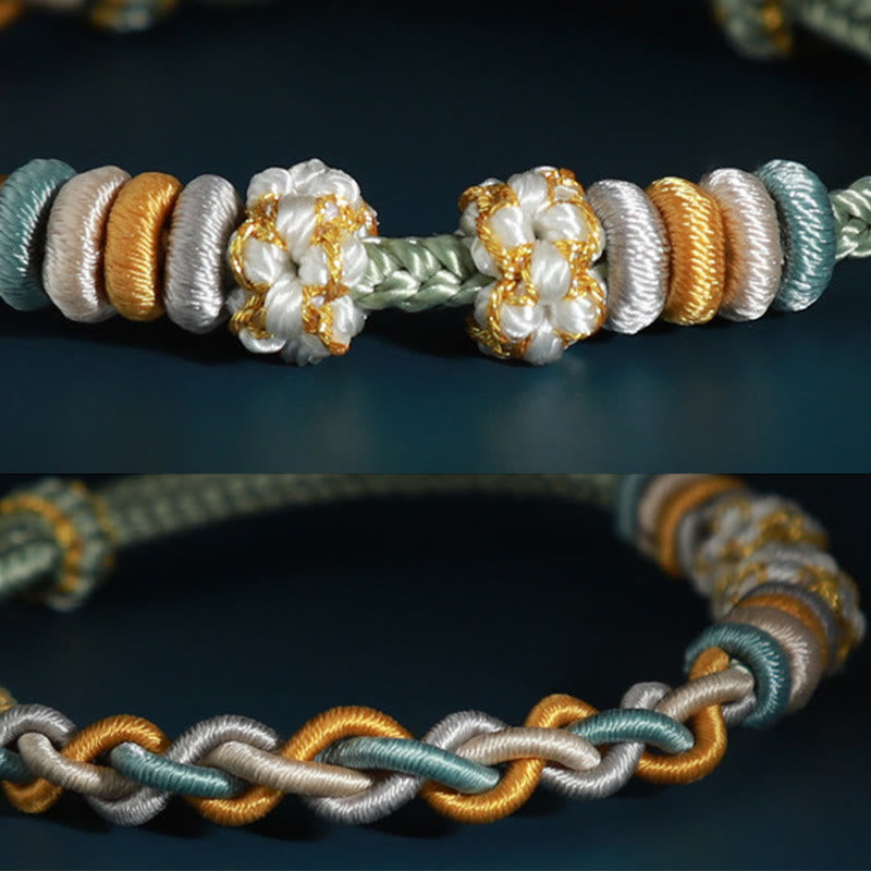 Braccialetto di collegamento Buddha Stones String Four Srand Peach Blossom