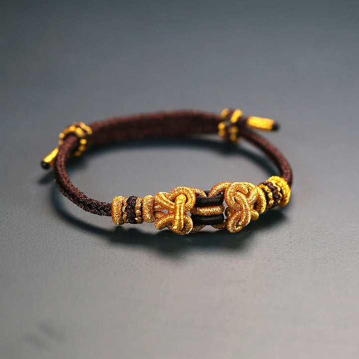 Braccialetto Buddha Stones Red String Saddle Knot Strength