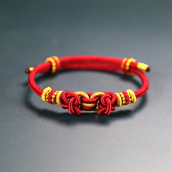 Braccialetto Buddha Stones Red String Saddle Knot Strength