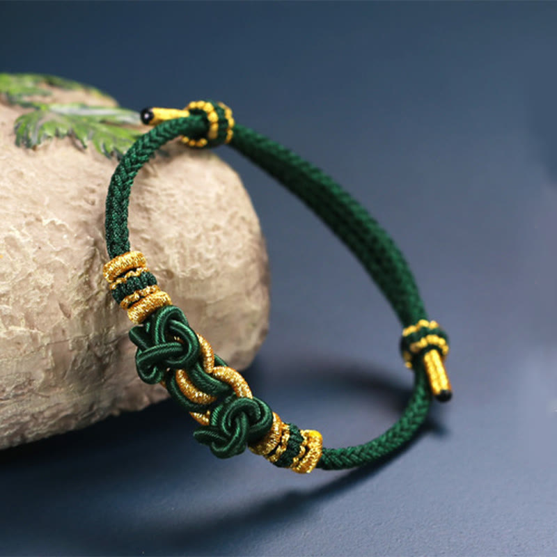 Braccialetto Buddha Stones Red String Saddle Knot Strength