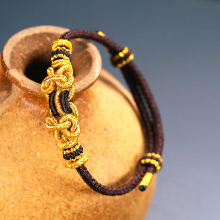 Braccialetto Buddha Stones Red String Saddle Knot Strength