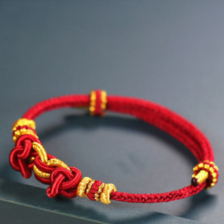 Braccialetto Buddha Stones Red String Saddle Knot Strength