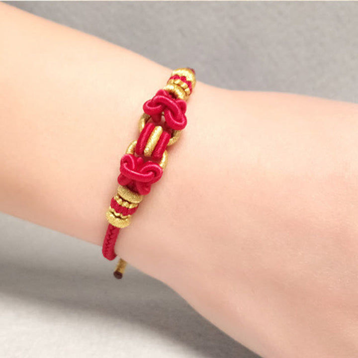 Braccialetto Buddha Stones Red String Saddle Knot Strength