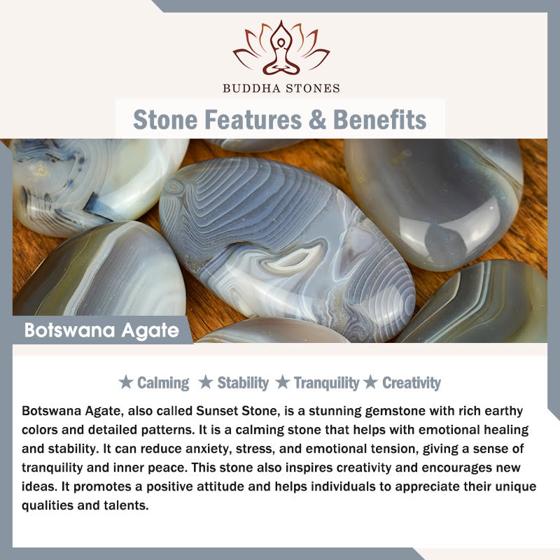 Buddha Stones Agata del Botswana Agata rossa Pietra dell'imperatore Bracciale triplo giro Creatività