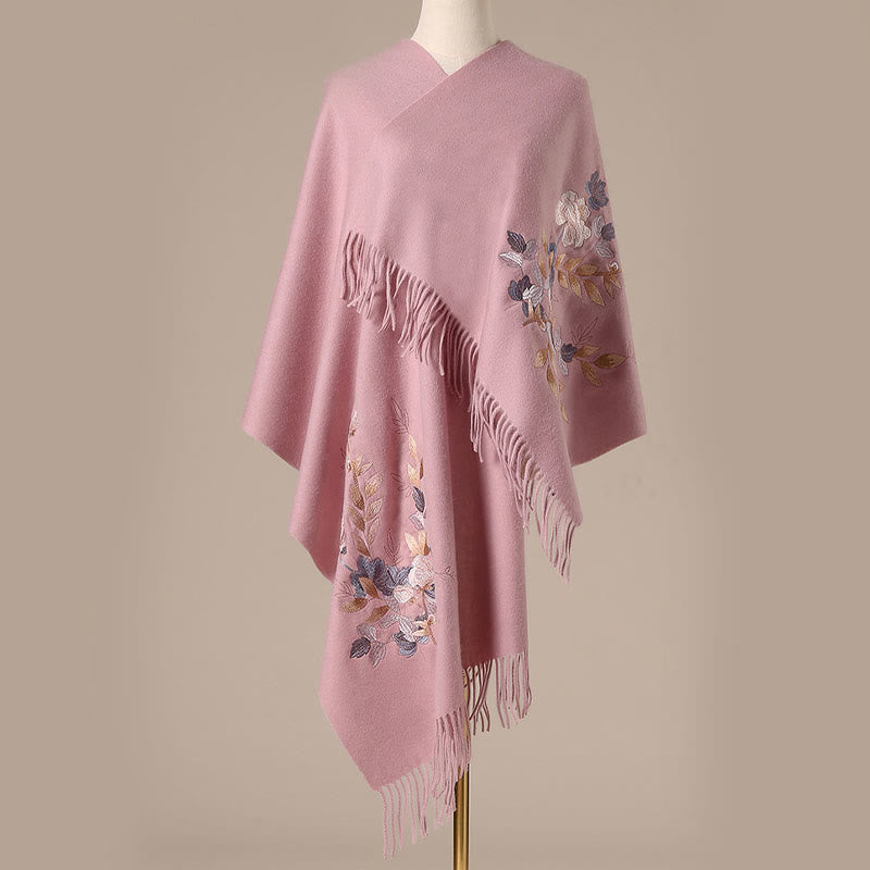 Scialle di lana con Buddha Stones , ricamo di fiori Weiyang, nappa, sciarpa da viaggio invernale e calda - image 11