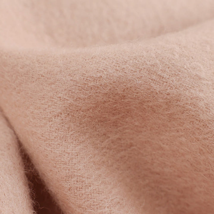 Scialle di lana con Buddha Stones , rosa, bianco, con ricamo a forma di fiore, con nappa, invernale, comodo, da viaggio - image 3