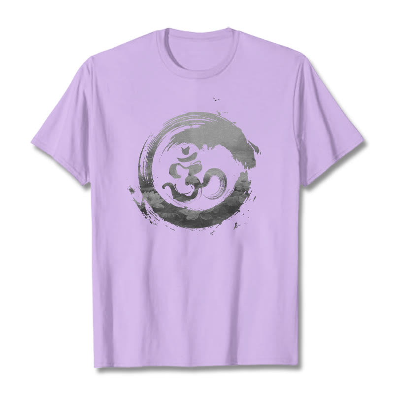 Maglietta in cotone Buddha Stones Om Lotus - Prugna - 2XL - image 13