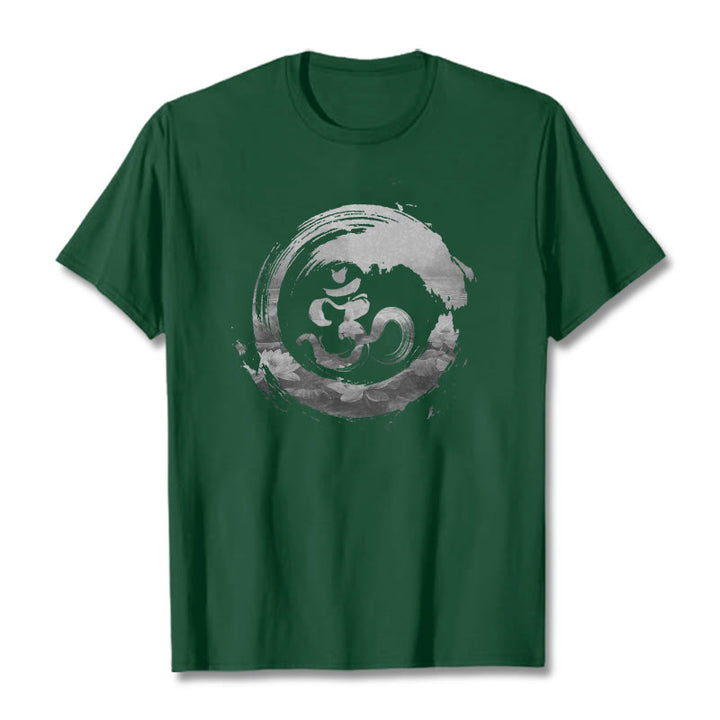 Maglietta in cotone Buddha Stones Om Lotus - Verde studentesco - 2XL - image 8