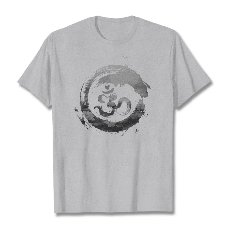 Maglietta in cotone Buddha Stones Om Lotus - Grigio chiaro - 2XL - image 20