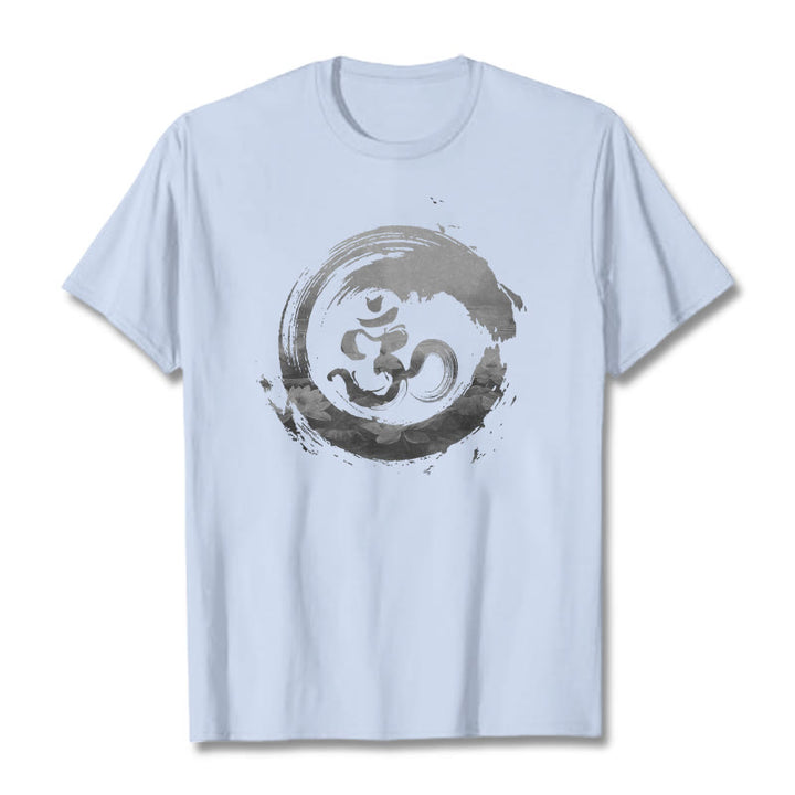 Maglietta in cotone Buddha Stones Om Lotus - Ciano chiaro - 2XL - image 10
