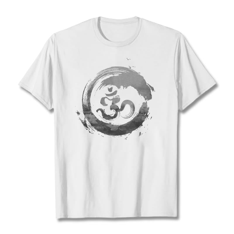 Maglietta in cotone Buddha Stones Om Lotus - Bianco - 2XL - image 4