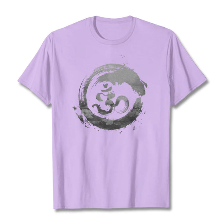 Maglietta in cotone Buddha Stones Om Lotus - Prugna - 2XL - image 14