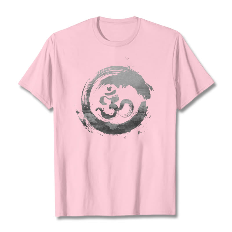 Maglietta in cotone Buddha Stones Om Lotus - Rosa chiaro - 2XL - image 15