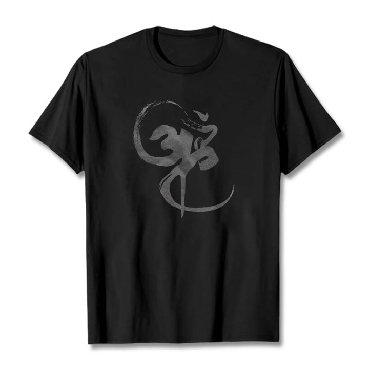 Maglietta in cotone con motivo Buddha Stones Om - Nero - 2XL - image 0