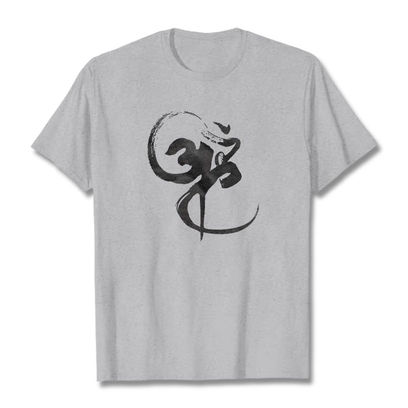 Maglietta in cotone con motivo Buddha Stones Om - Grigio chiaro - 2XL - image 36
