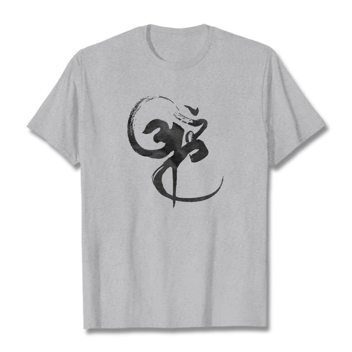 Maglietta in cotone con motivo Buddha Stones Om - Grigio chiaro - 2XL - image 36