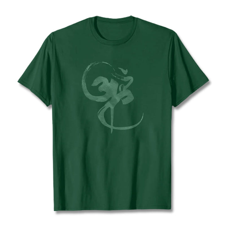 Maglietta in cotone con motivo Buddha Stones Om - Verde studentesco - 2XL - image 14