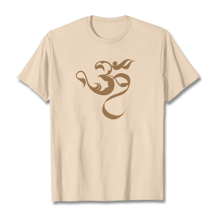 Maglietta in cotone con motivo Buddha Stones Om Figure - Biscotto - 2XL - image 21