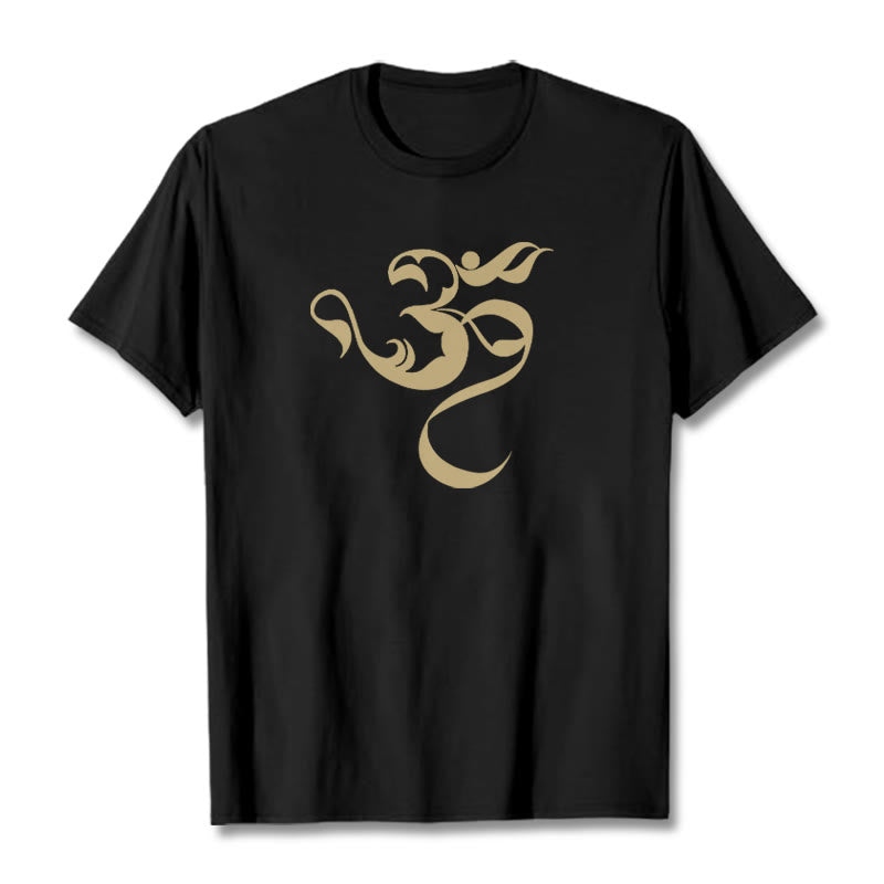 Maglietta in cotone con motivo Buddha Stones Om Figure - Nero - 2XL - image 1