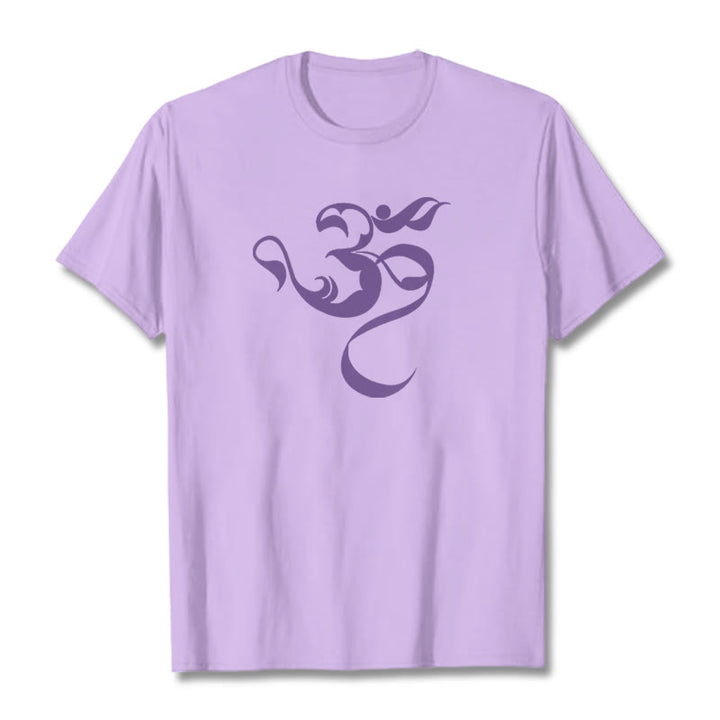 Maglietta in cotone con motivo Buddha Stones Om Figure - Prugna - 2XL - image 24