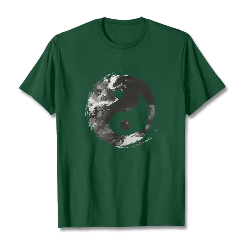 Maglietta in cotone Buddha Stones Yin Yang - Verde foresta - 2XL - image 15