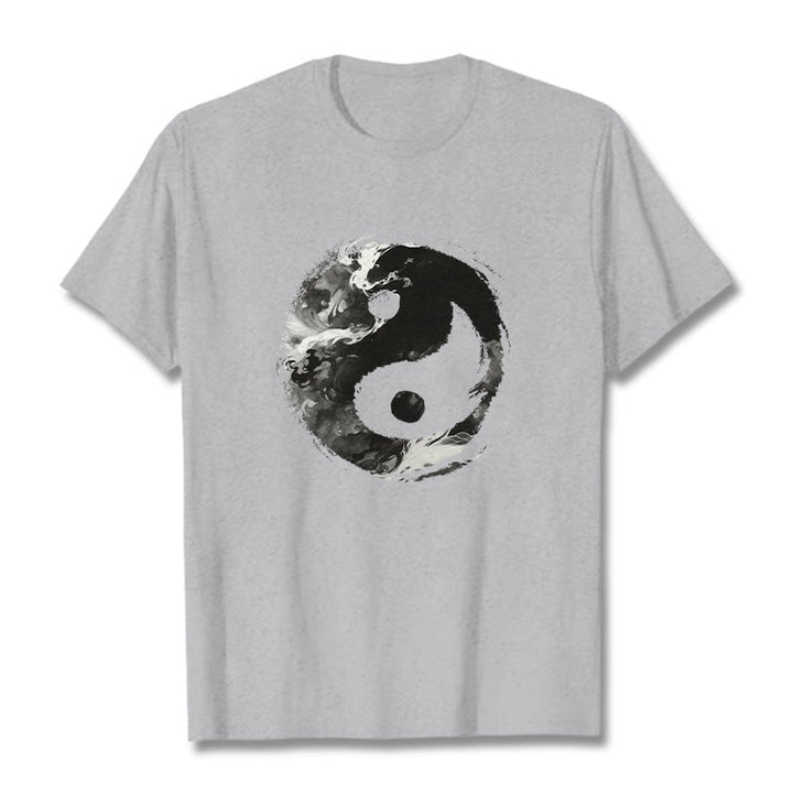 Maglietta in cotone Buddha Stones Yin Yang - Grigio chiaro - 2XL - image 18