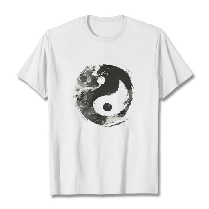 Maglietta in cotone Buddha Stones Yin Yang - Bianco - 2XL - image 0