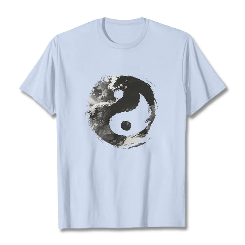 Maglietta in cotone Buddha Stones Yin Yang - Ciano chiaro - 2XL - image 20