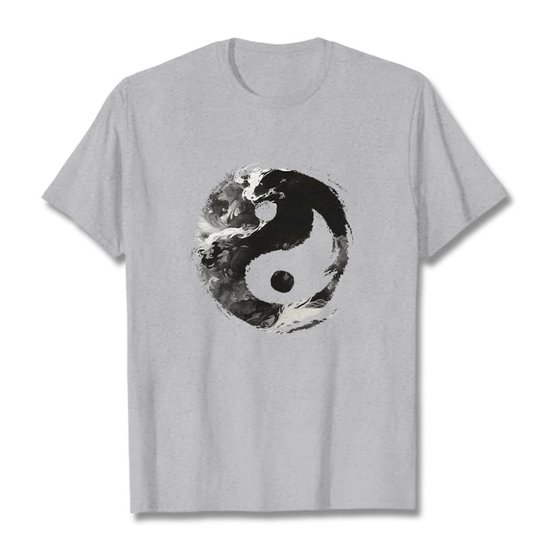 Maglietta in cotone Buddha Stones Yin Yang - Grigio chiaro - 2XL - image 19