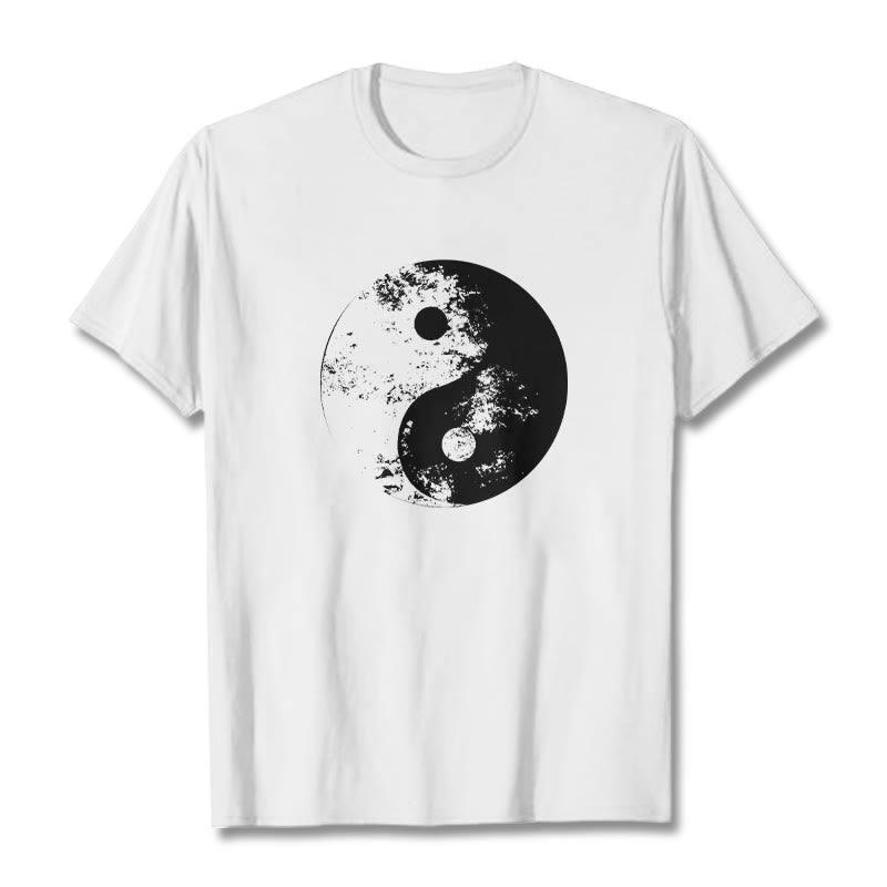 Maglietta in cotone con motivo Buddha Stones Yin Yang Tai Chi - Bianco - 2XL - image 1