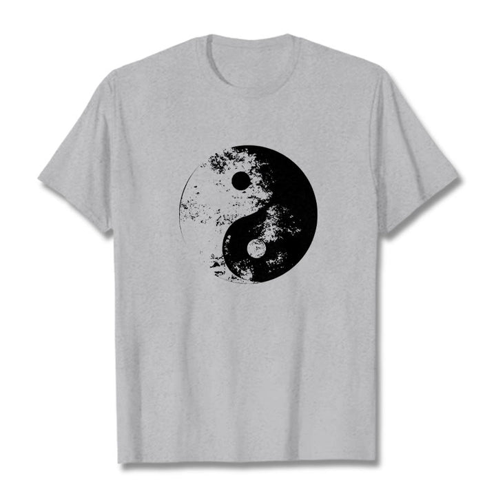 Maglietta in cotone con motivo Buddha Stones Yin Yang Tai Chi - Grigio chiaro - 2XL - image 19