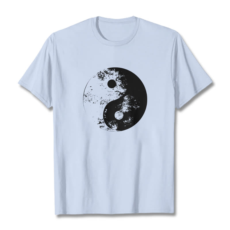 Maglietta in cotone con motivo Buddha Stones Yin Yang Tai Chi - Ciano chiaro - 2XL - image 20