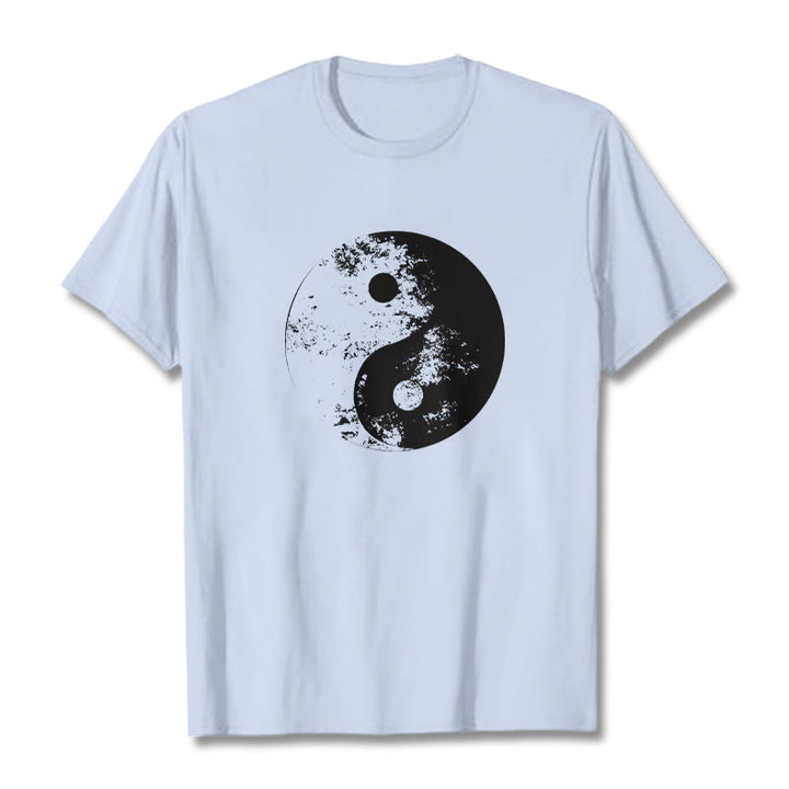 Maglietta in cotone con motivo Buddha Stones Yin Yang Tai Chi - Ciano chiaro - 2XL - image 20