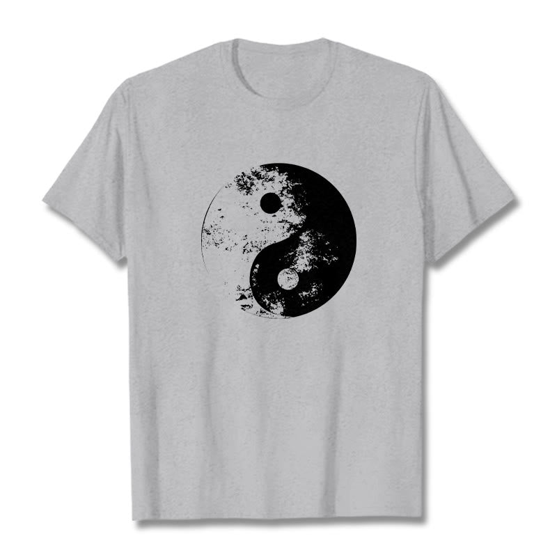 Maglietta in cotone con motivo Buddha Stones Yin Yang Tai Chi - Grigio chiaro - 2XL - image 18