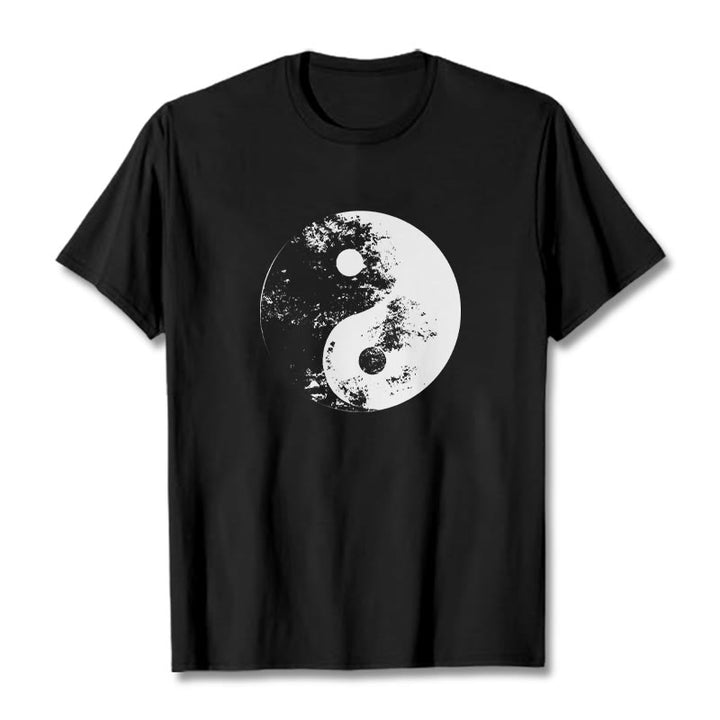 Maglietta in cotone con motivo Buddha Stones Yin Yang Tai Chi - Nero - 2XL - image 6