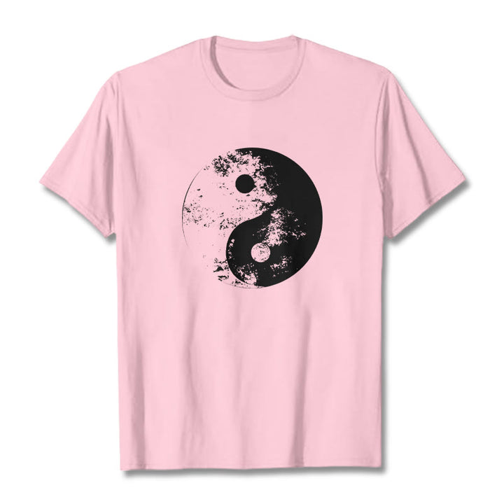 Maglietta in cotone con motivo Buddha Stones Yin Yang Tai Chi - Rosa chiaro - 2XL - image 34