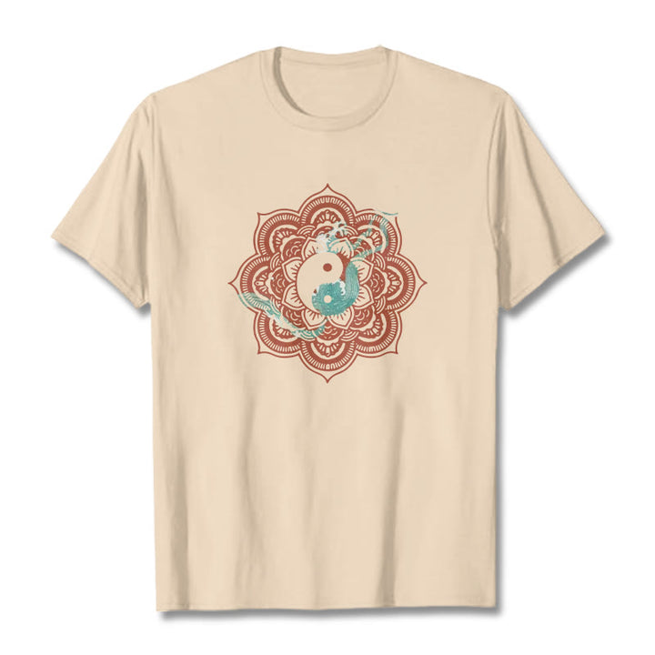 Maglietta in cotone con Buddha Stones Mandala Yin Yang - Biscotto - 2XL - image 34