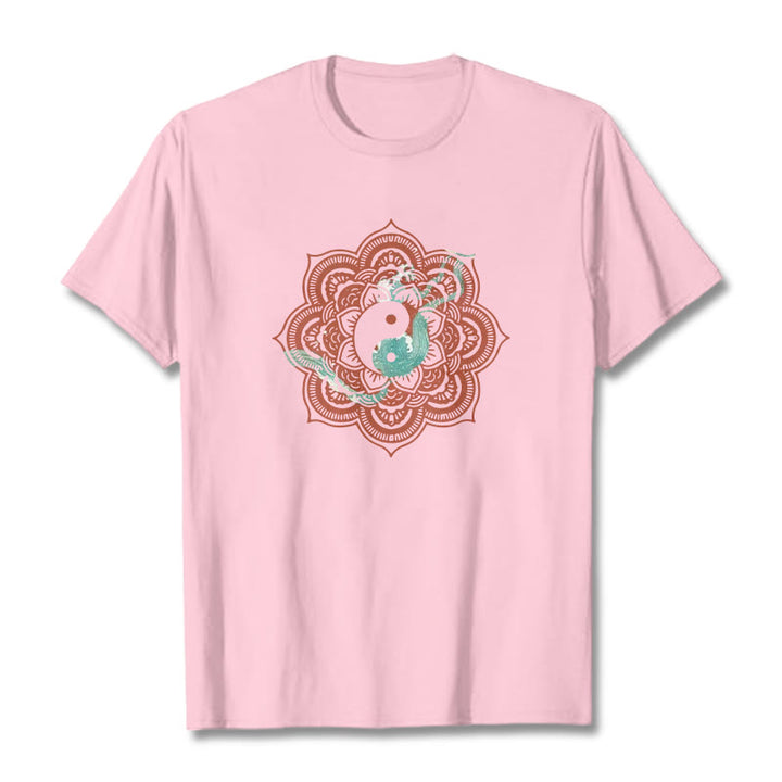 Maglietta in cotone con Buddha Stones Mandala Yin Yang - Rosa chiaro - 2XL - image 28