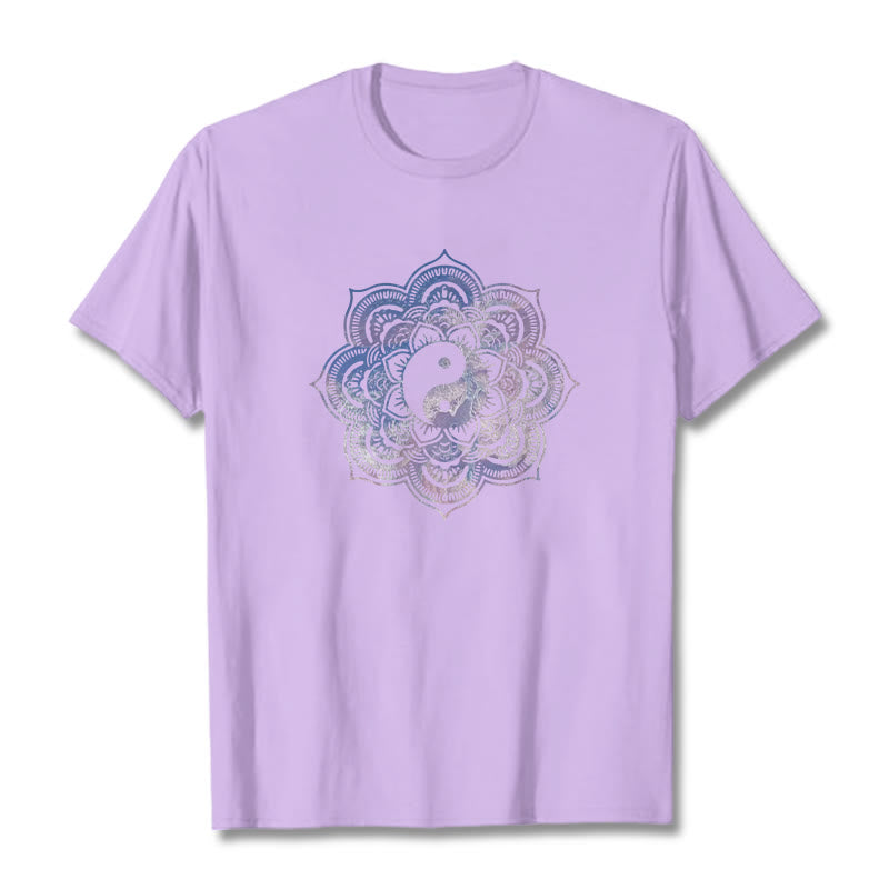 Maglietta in cotone con Buddha Stones Mandala Yin Yang - Prugna - 2XL - image 2