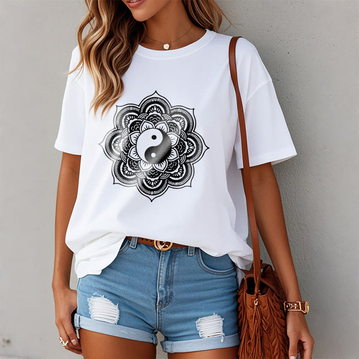 Maglietta in cotone con Buddha Stones Mandala Yin Yang - image 27