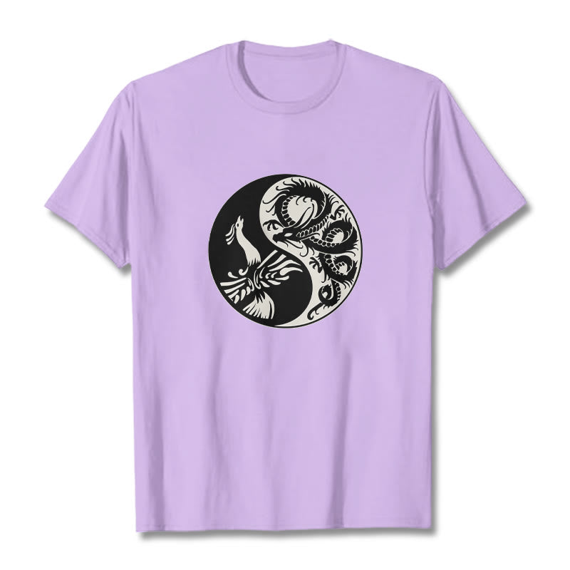 Maglietta in cotone con Buddha Stones e fenice Yin Yang - Prugna - 2XL - image 31