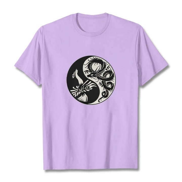 Maglietta in cotone con Buddha Stones e fenice Yin Yang - Prugna - 2XL - image 31