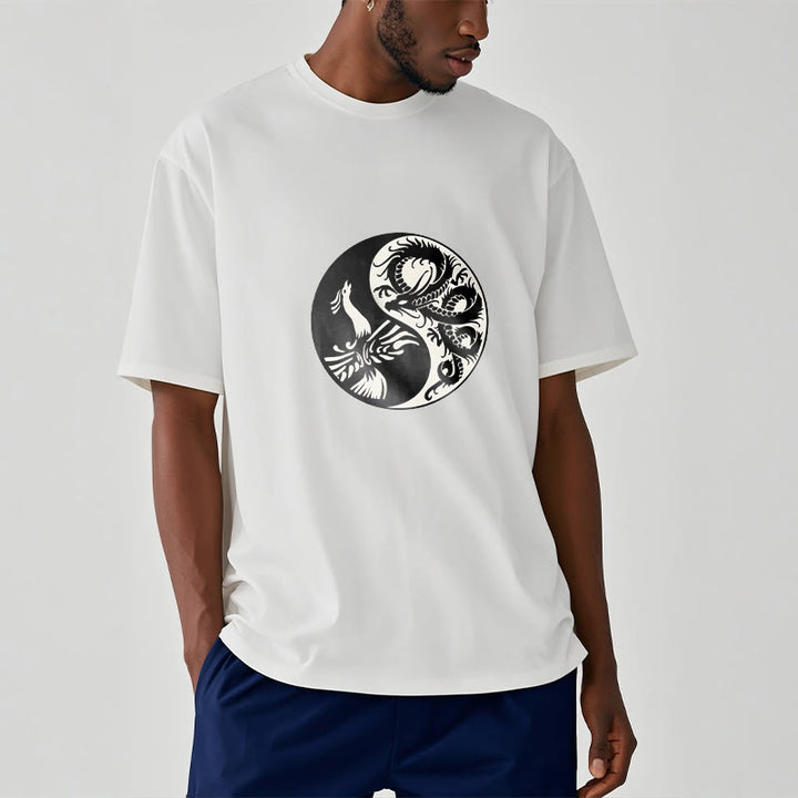 Maglietta in cotone con Buddha Stones e fenice Yin Yang - image 13